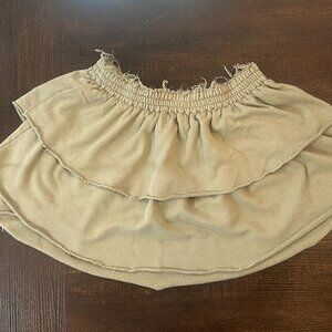 Aerie Women’s Olive Green Layered Mini Skirt Size Large Casual Boho Style